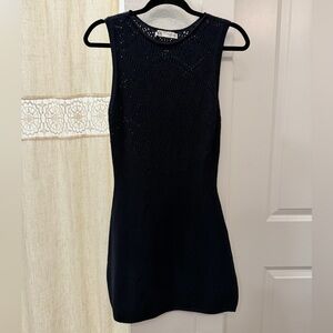 Zara Navy Eyelit Mini Dress